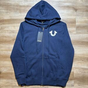 True Religion Full Zip Hoodie Men's‎ Small Dress Blue City Budda Streetwear